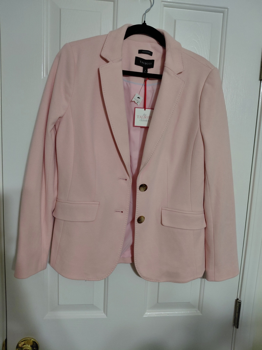 Talbots Blush Pink Tailored Blazer Jacket